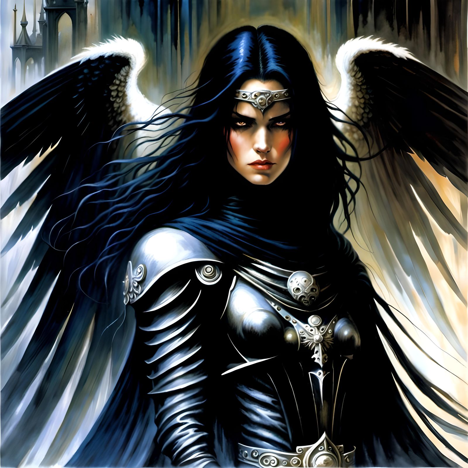 🪽🗡🌧⚡️ Beautiful Dark Angel Weeps, Frank Miller, Luis Royo...