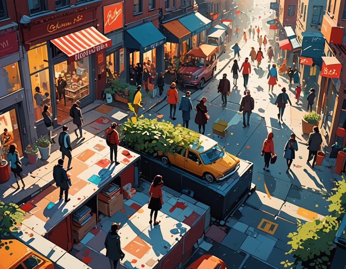 Vibrant Artistic Showdown in Digital Painting Style