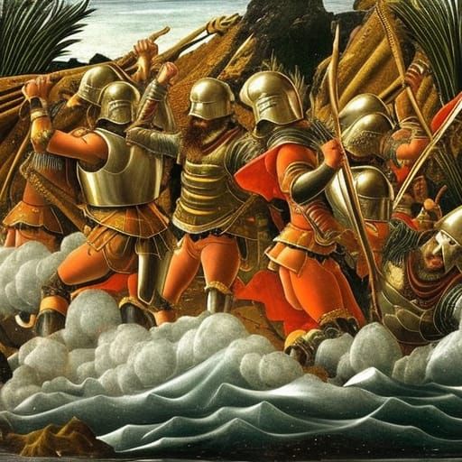 Conquistadors Drowning with Aztec Gold, Classical Art