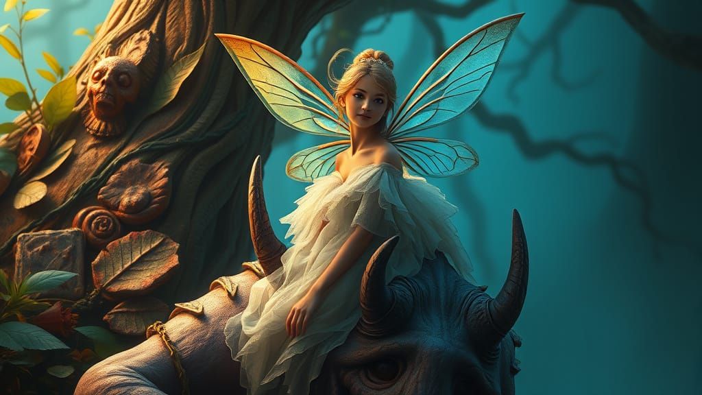 Fairy and Gnome in Detailed Fantasy Art