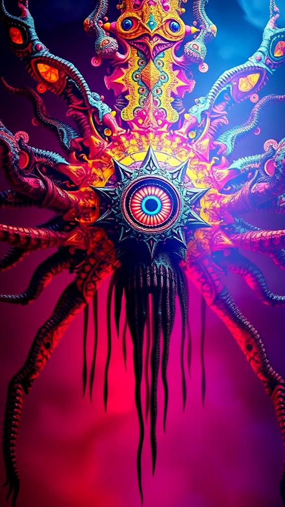 Psychedelic Third Eye in Hallucinatory Art Style