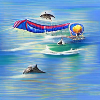 Dolphins Enjoying a Parasailing Adventure