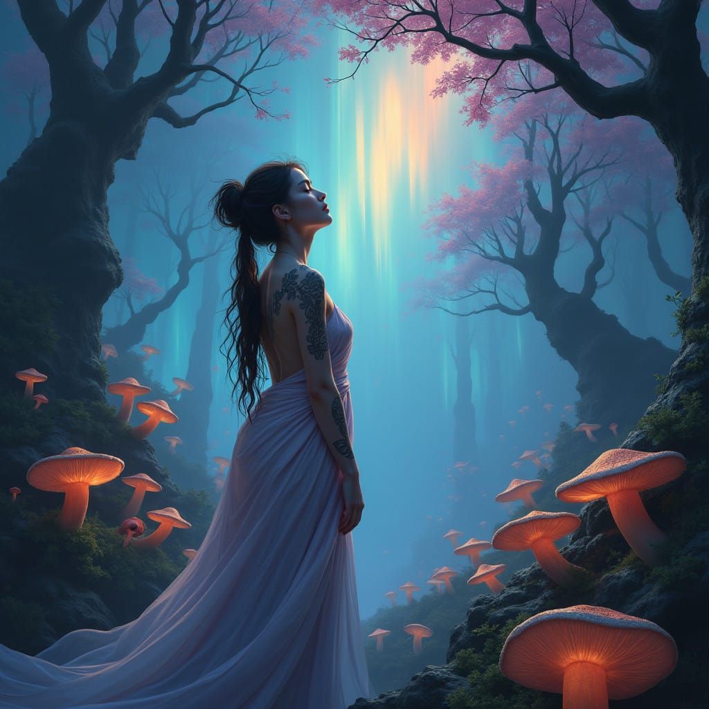 Ethereal Goddess in Whispers of Ancient Magic