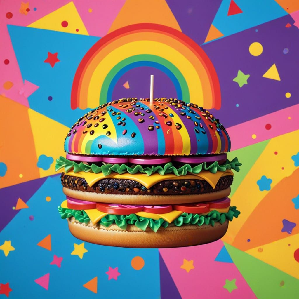 Lisa Frank Burger Shop with Rainbow Burger
