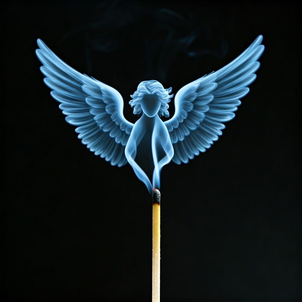 Angel Emerges from Smoldering Match