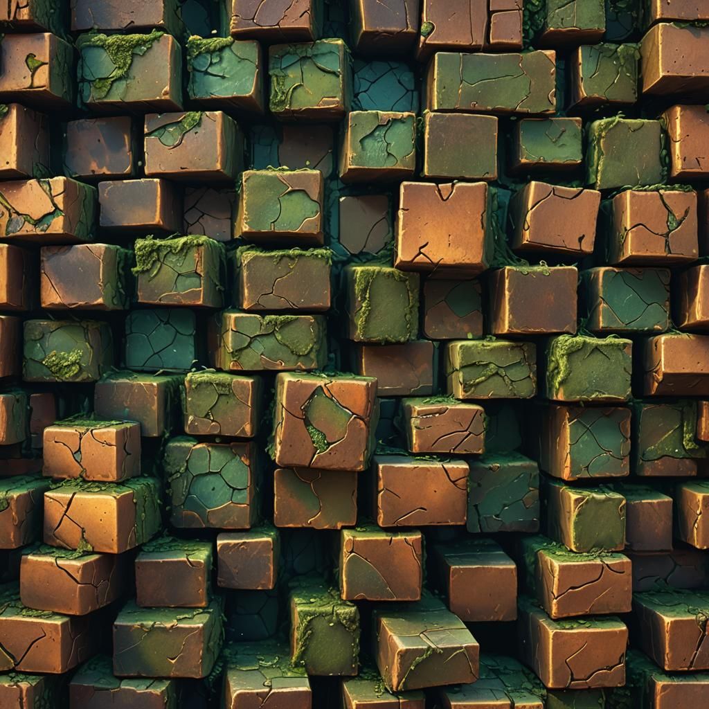 Mystical Copper Bricks in Fantasy Concept Art