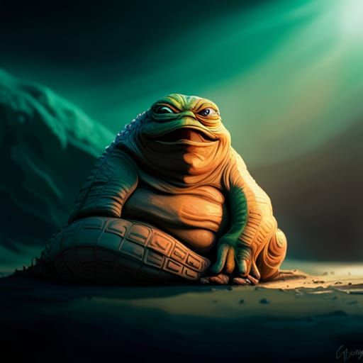 Detailed Jabba the Hutt Concept Art in 8K