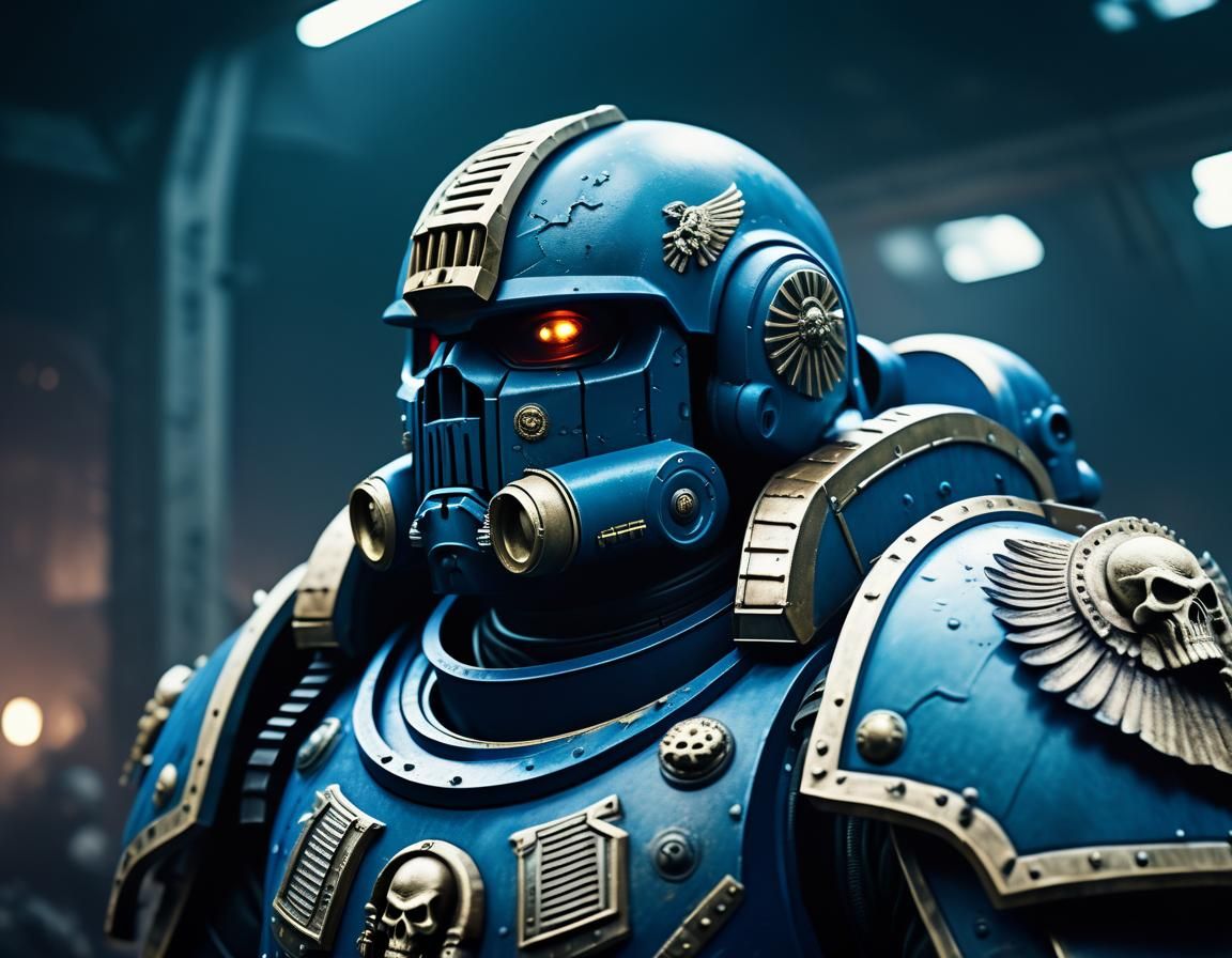 Biopunk Space Marine in Cinematic Still