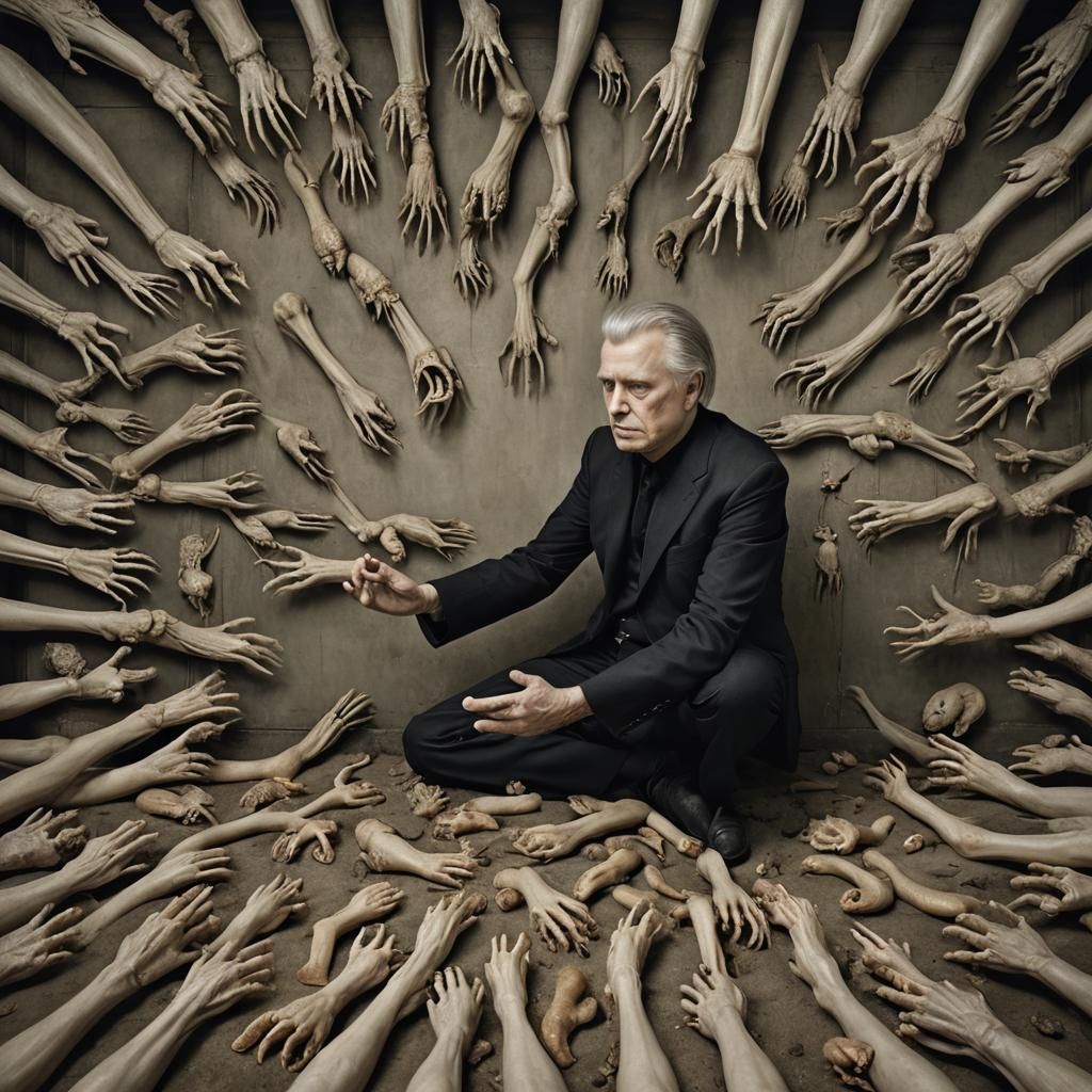 Surreal Chicken Feet Man by H.R. Giger