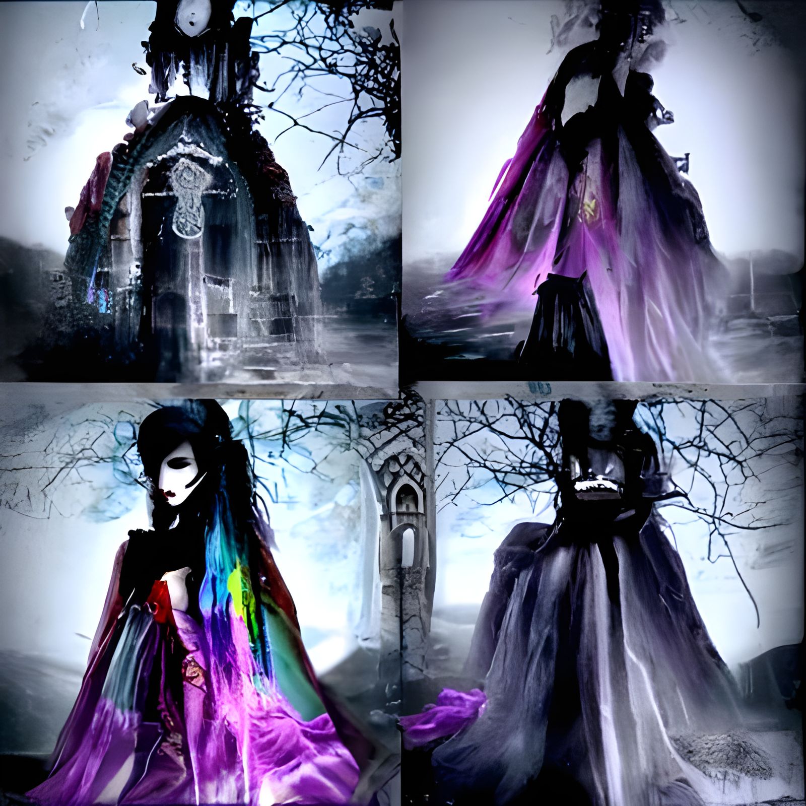 Ethereal Gothic Scene in Romanticism Style