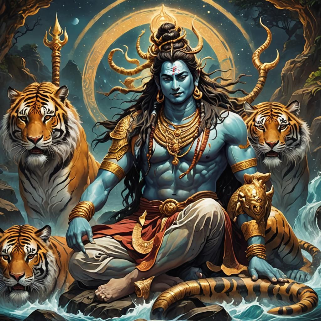 Lord Shiva Meditation: Fantastical Concept Art in 8K