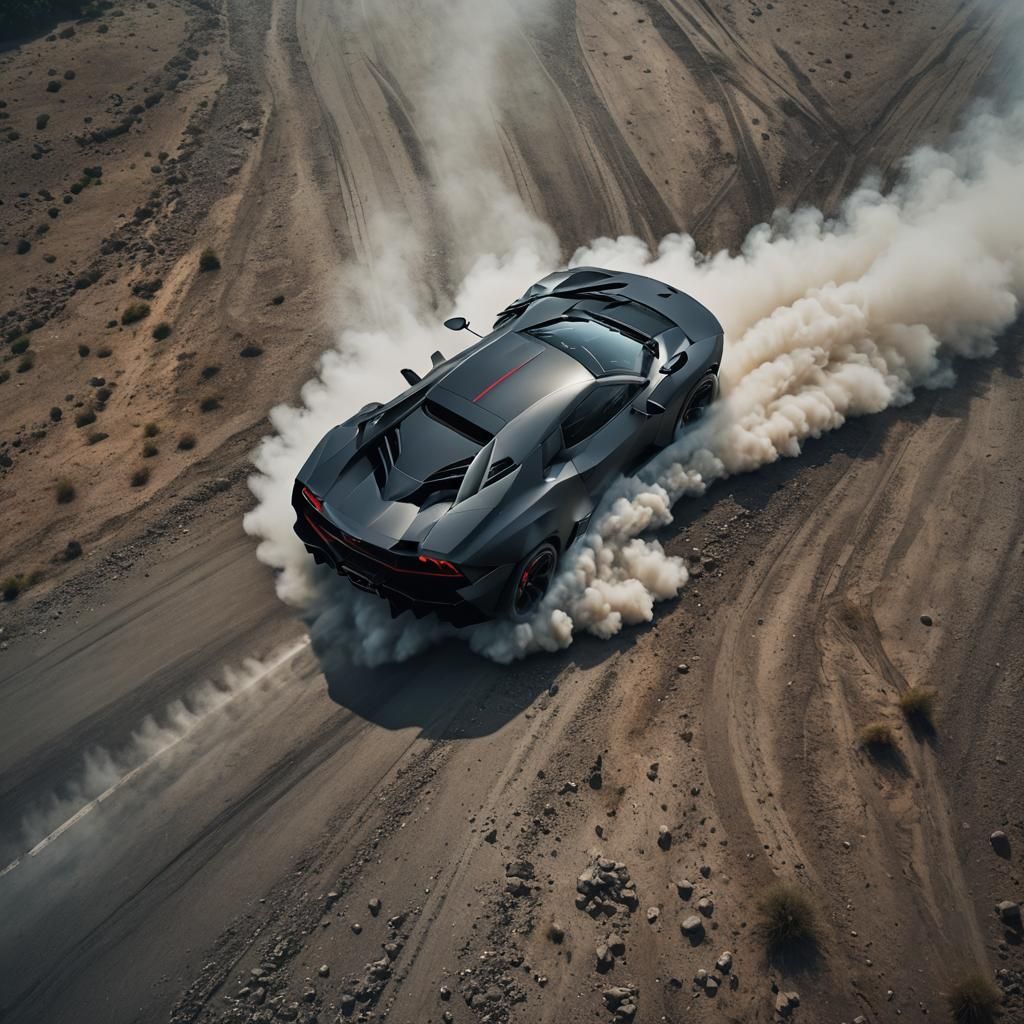 Lamborghini Sesto Elemento Drifting: Cinematic Digital Art