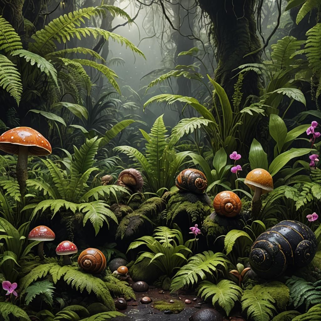 Lush Forest Scene with Jaguar in 3D