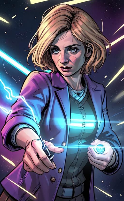 Comic book style Thirteenth Doctor