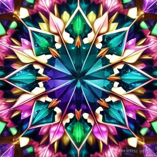 Rainbow Tourmaline Gemstones in Vibrant Digital Art