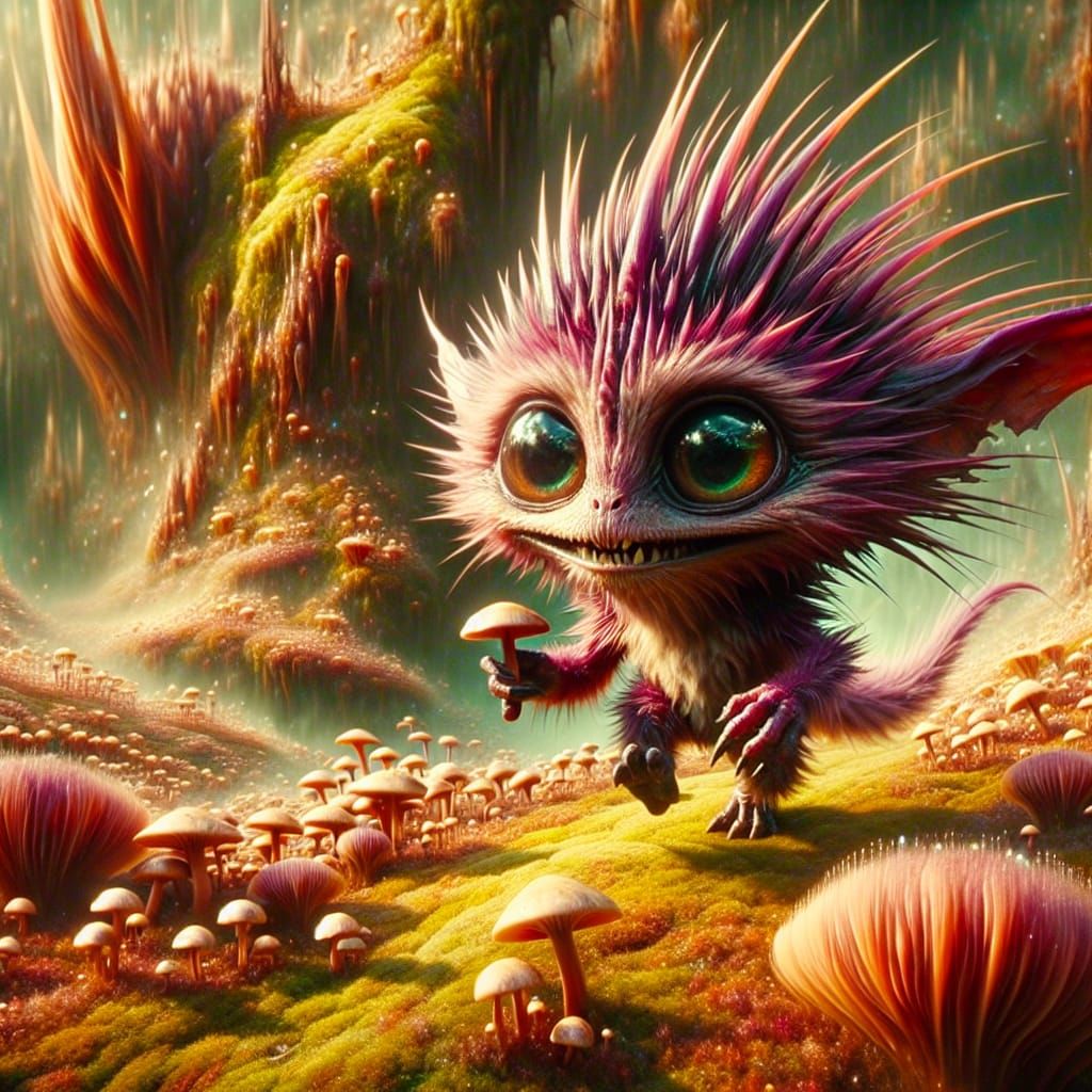 Stunning Alien Encounter in Vibrant, Imaginary Forest