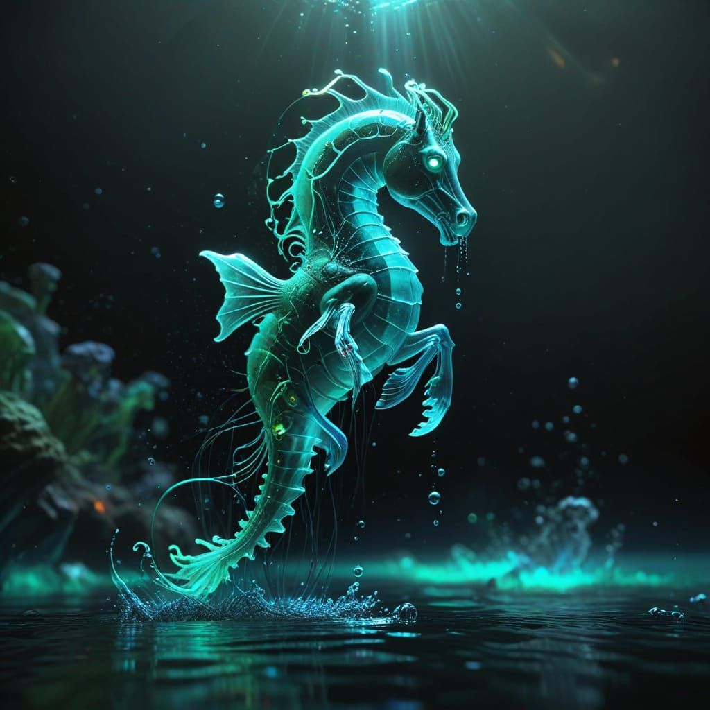 Ghostly Hippocampus Rises from the Abyss in Ethereal Revenge