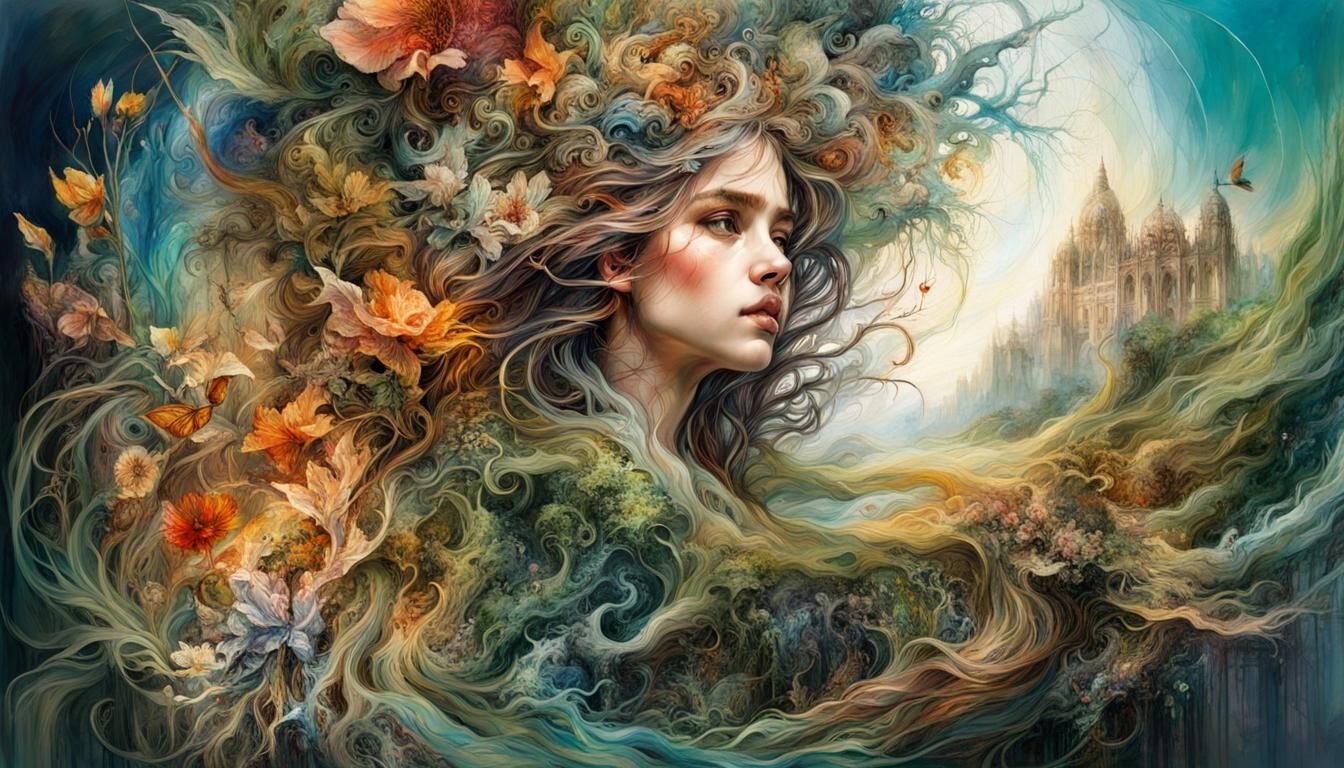 Life Cycle: An Art Nouveau Watercolor Masterpiece