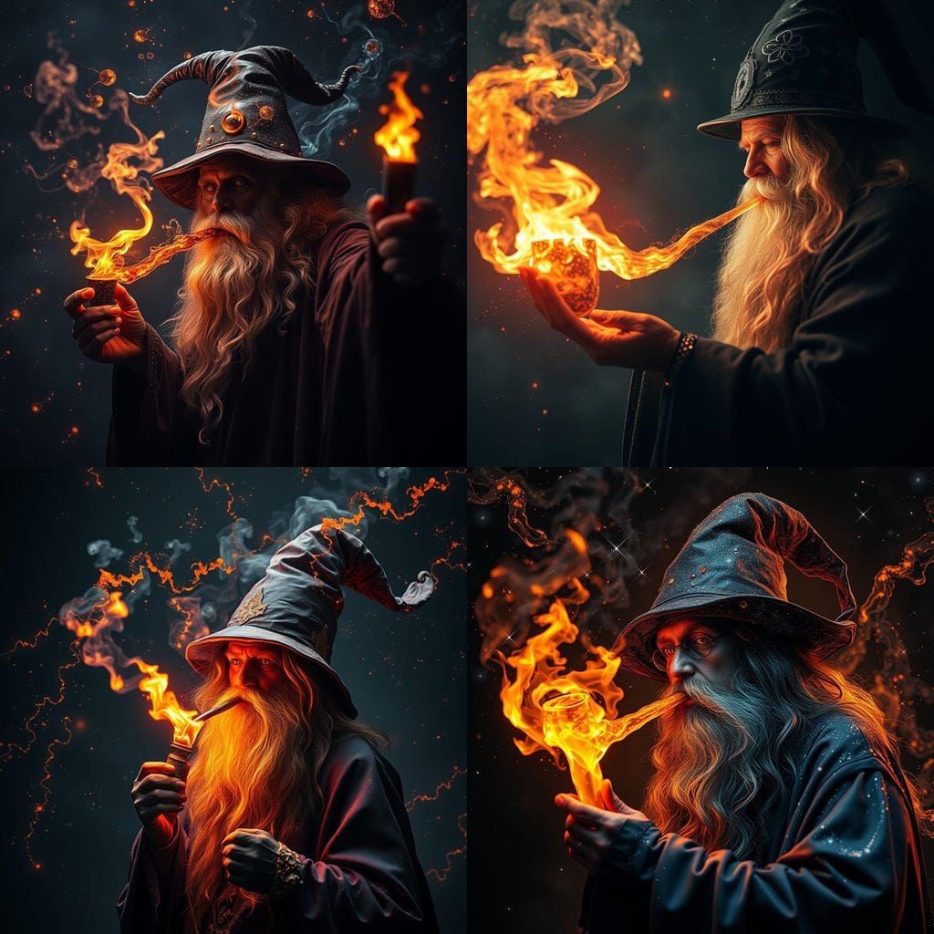 Cosmic Wizard Smoking Nebula Pipe in Microscopic Void