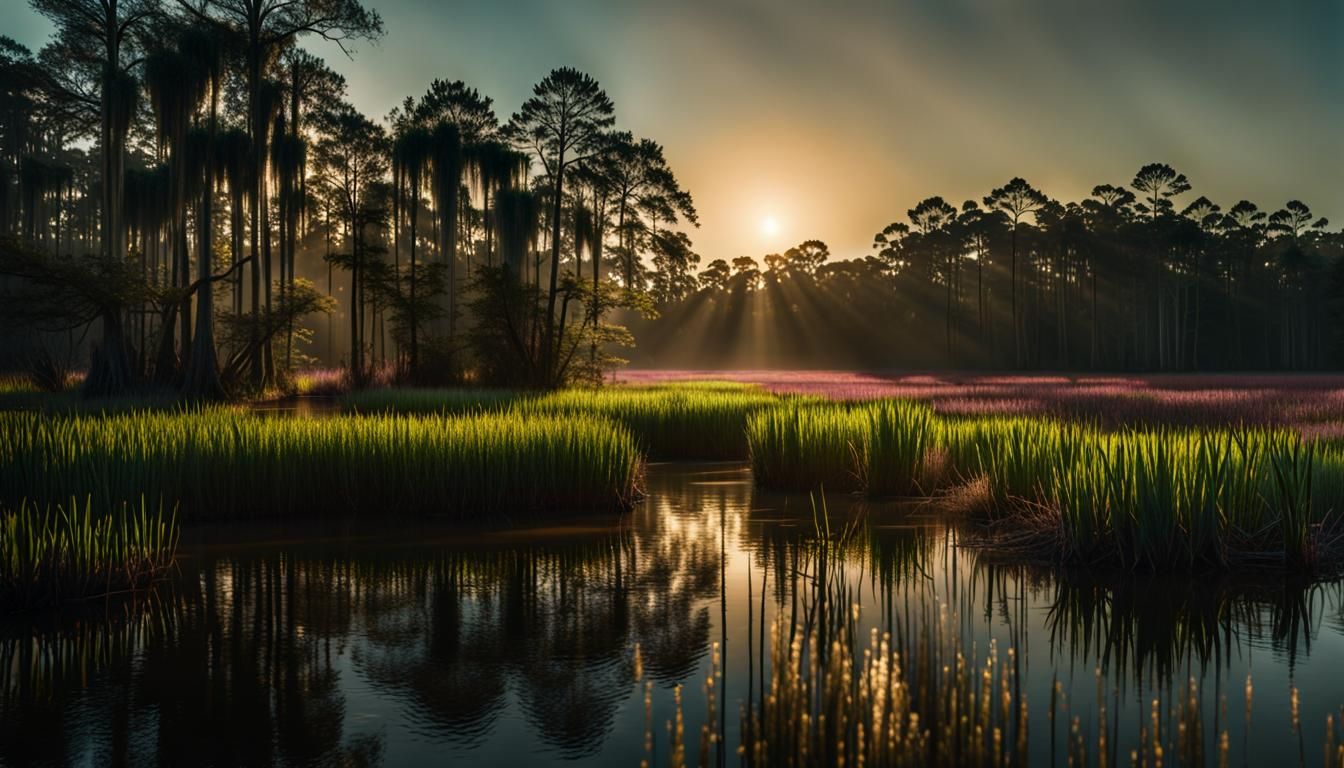 Sinister Louisiana Swampland in Photorealistic Style
