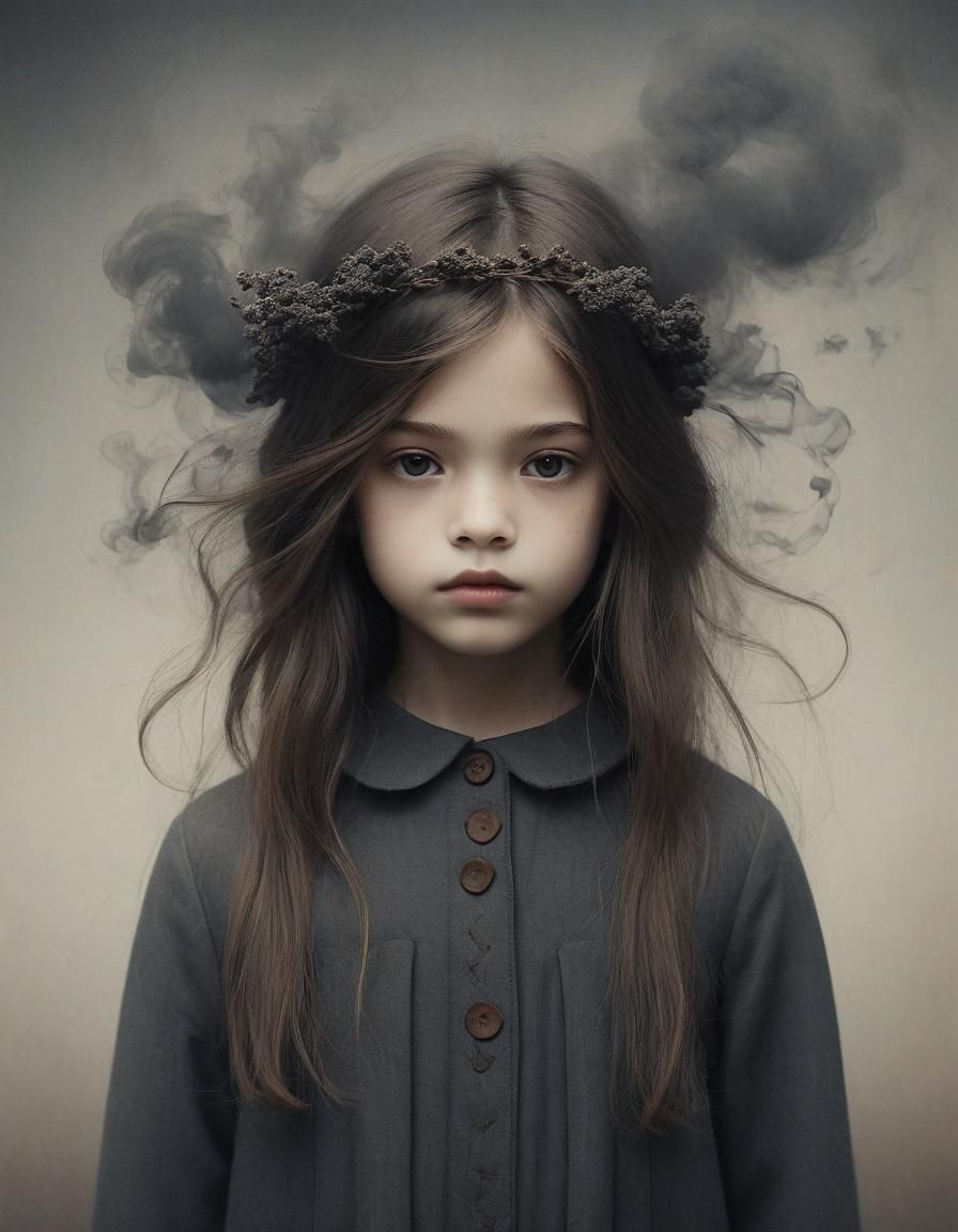 Ethereal Portrait of a Girl in Dark Academia Style