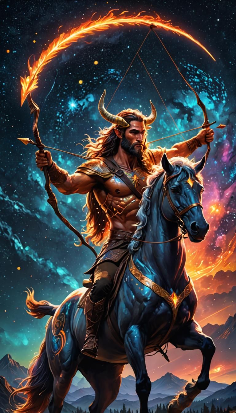 Cosmic Centaur Archer in Surreal Style