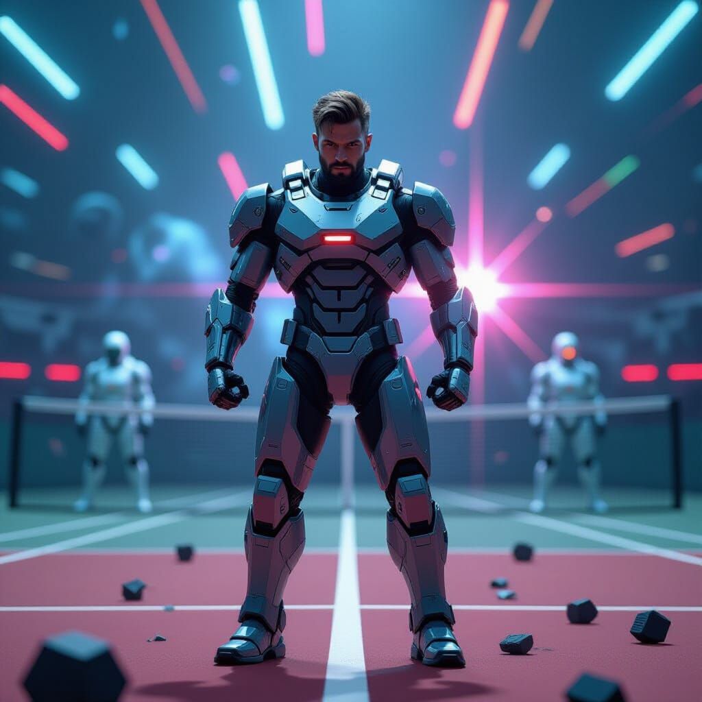 Cable in Cyberpunk Holiday Scene with Galactic Fusion