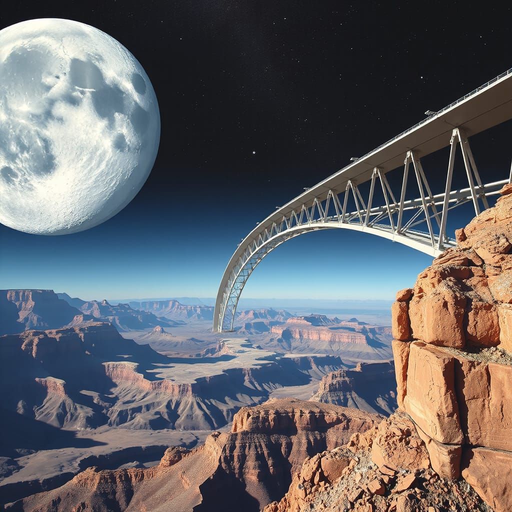 Ethereal Moon Bridge Connects to Grand Canyon