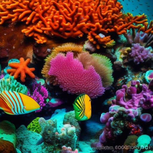 Vibrant Coral Reef Captured with Natural Lighting