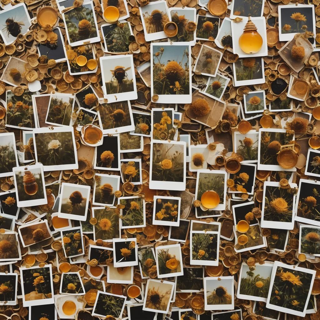 Honey Queen's Beehive: Amber Combs on Cardboard