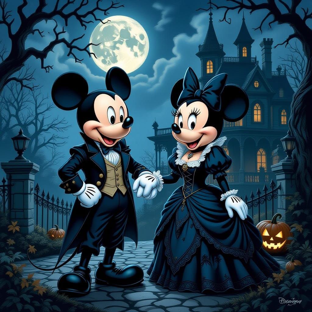 Gothic Mickey and Minnie at Haunted Mansion