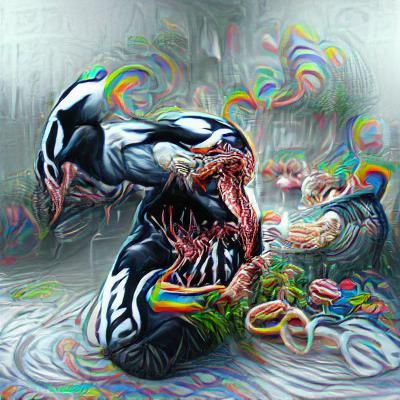 Venom Consuming People: Photorealistic Psychedelic Art