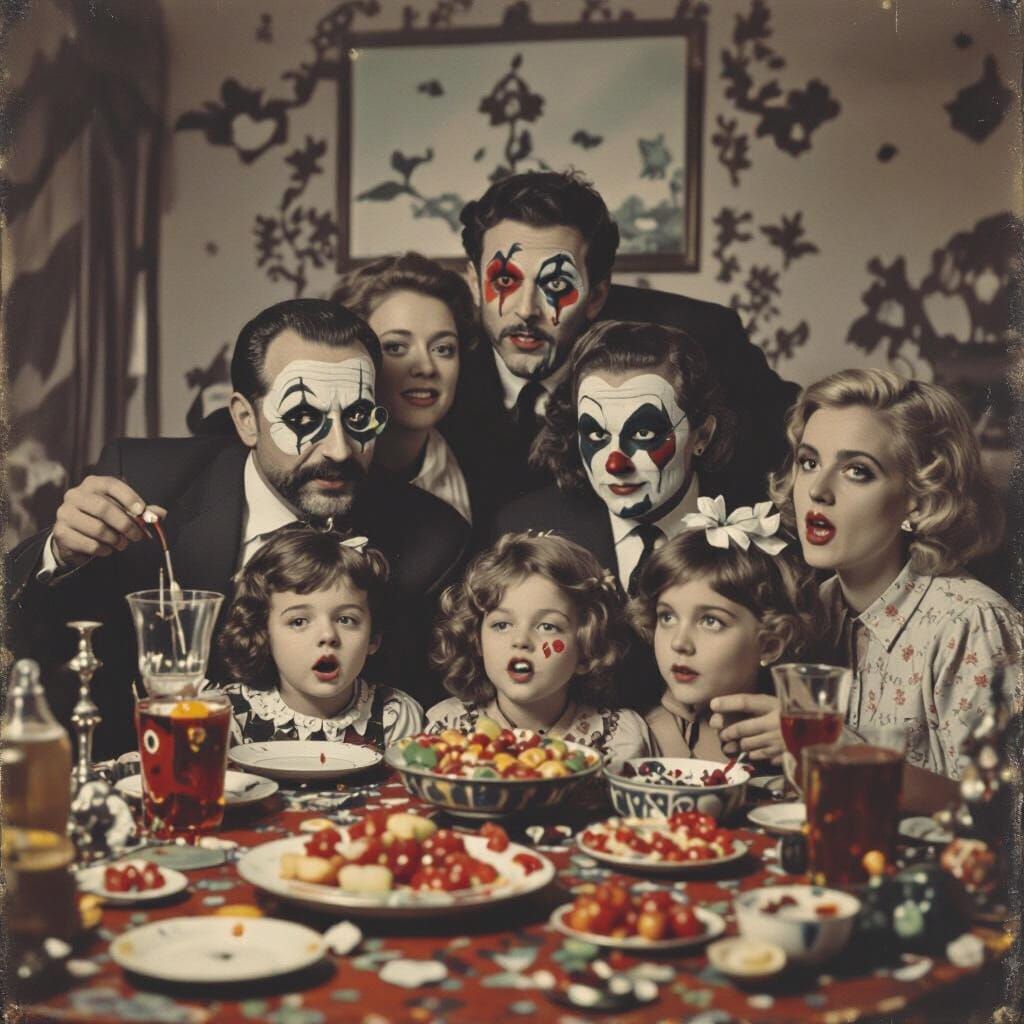 Surreal Faces in Vintage Photo Style