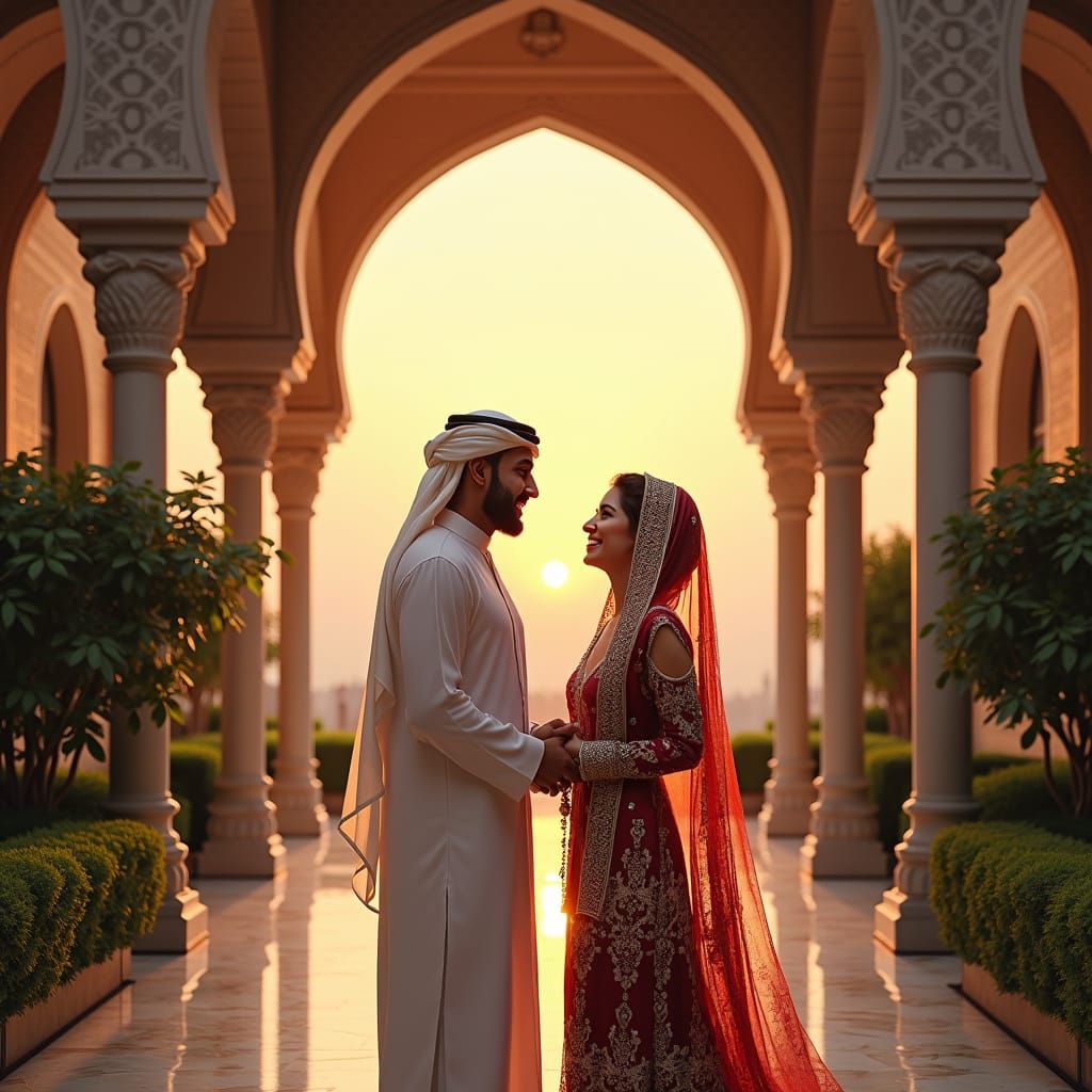 Yemeni and Turkish Wedding in Digital Art Style