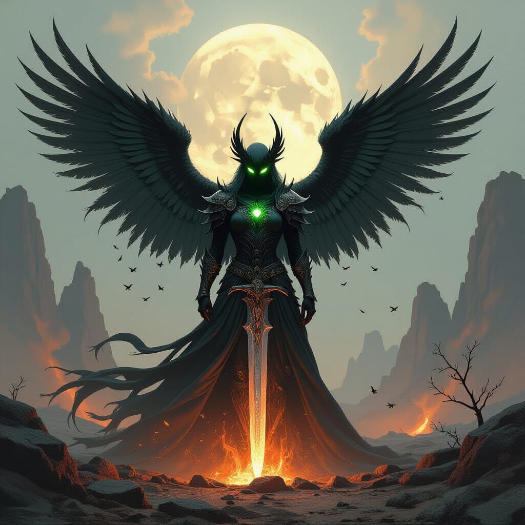 Gothic Metal Phoenix Rising: Blade Feathered and Fierce