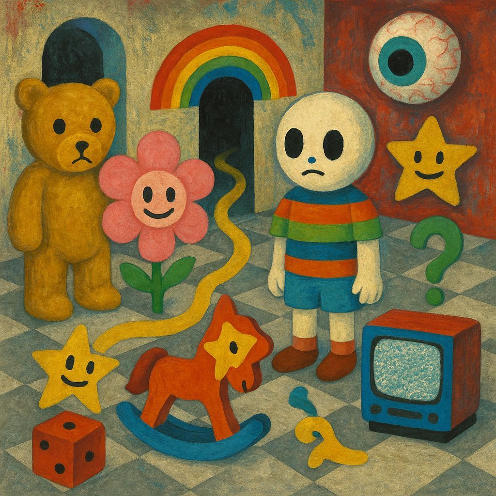 Kidcore Liminal Space with Dadaist Elements