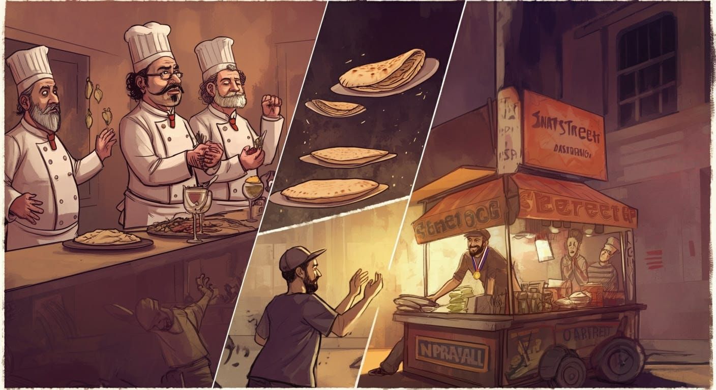 Chefs in Chaos: A Humorous Comic Illustration