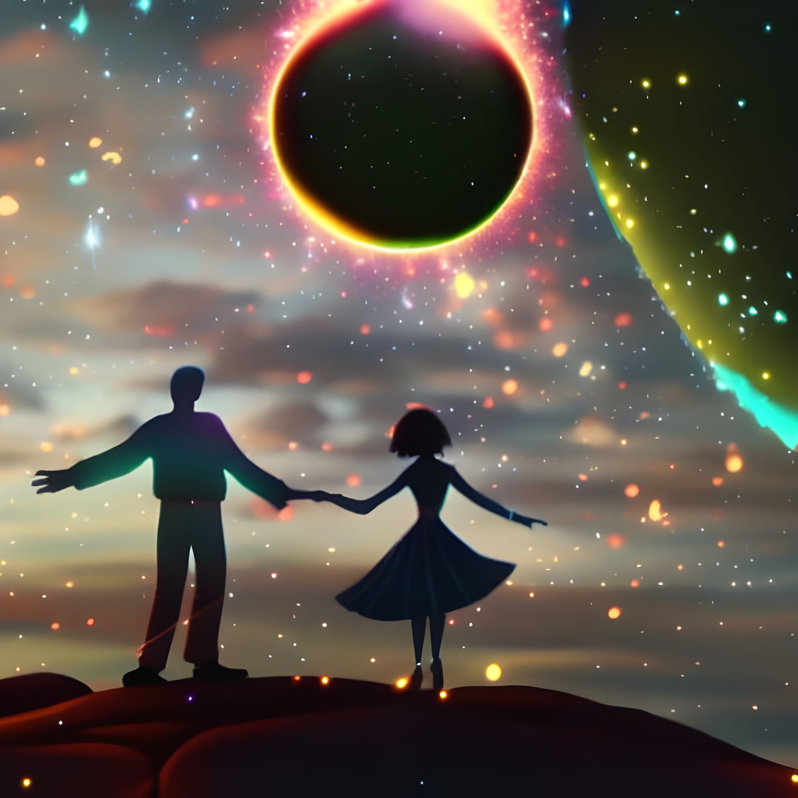 Earth in Space: A Hyperdetailed Art Nouveau Scene