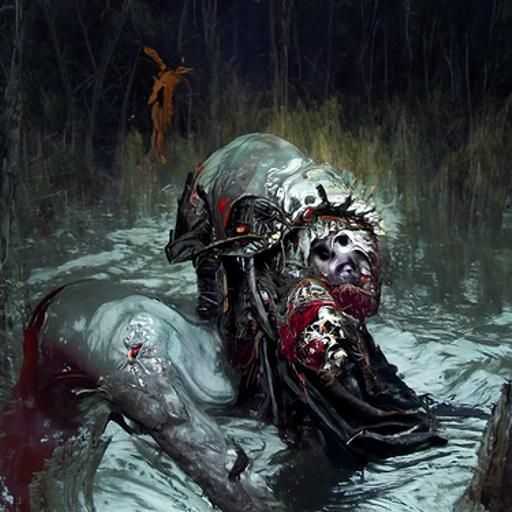 Horrific Leper Demon God in a Bloody Warscape