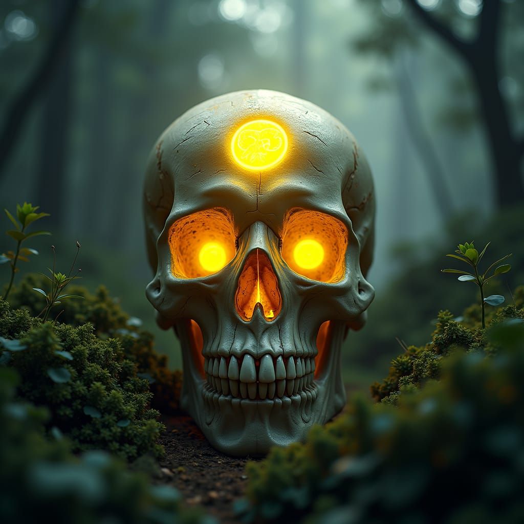 Glowing Toxic Symbol with Radiant Knowledge Emblem in Enchan...