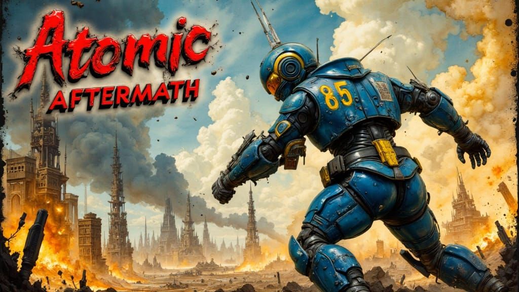 Retro-Futuristic Atomic Aftermath Magazine Cover