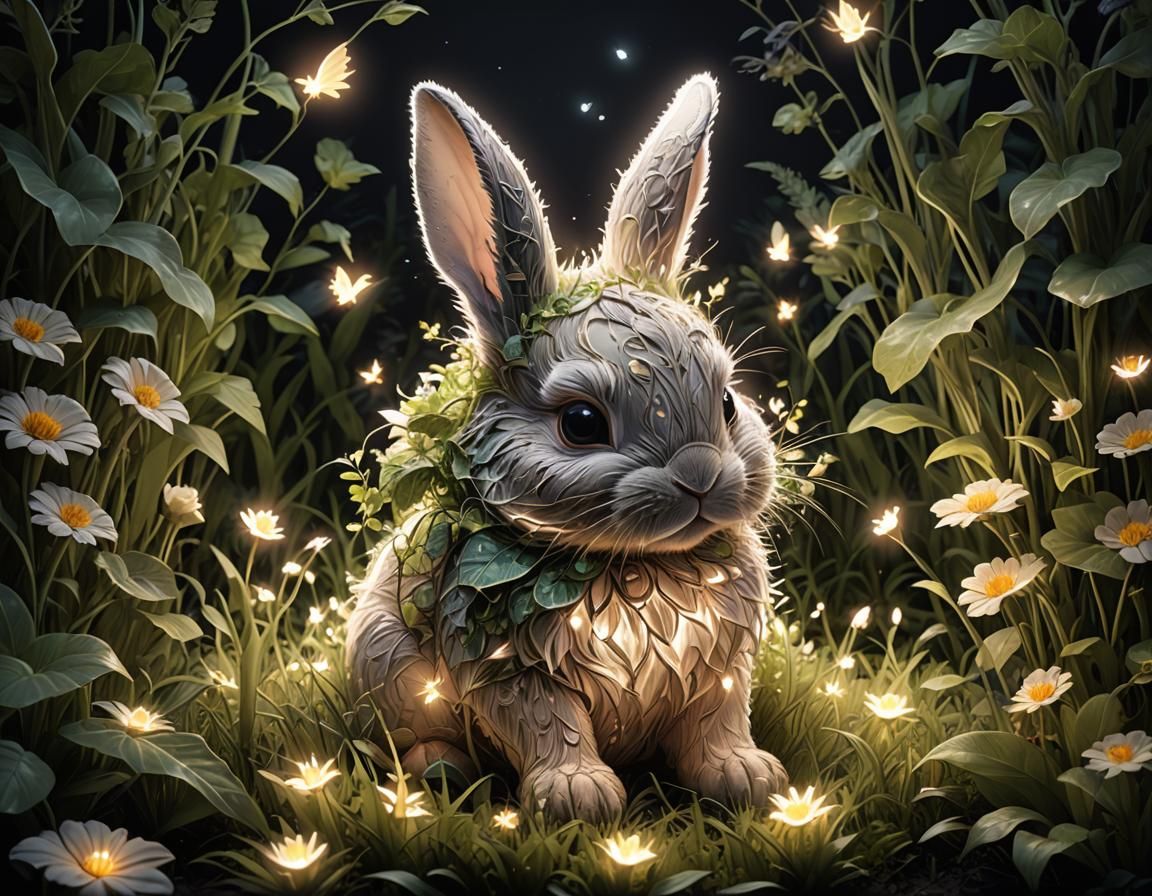 Glowing Baby Rabbit Lights Up the Night