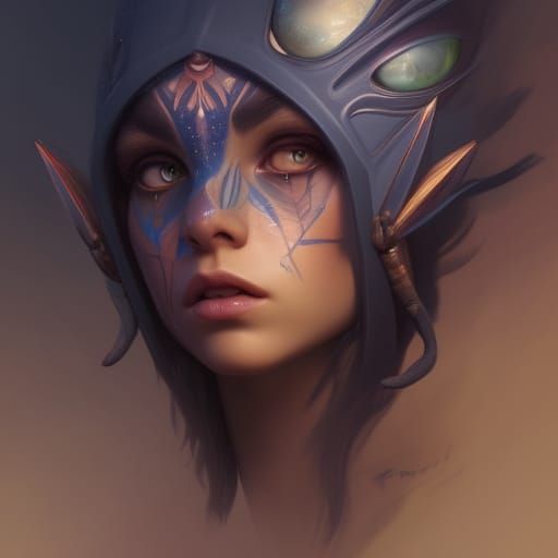 Detailed Portrait of a Na'vi Alien in Digital Art Style