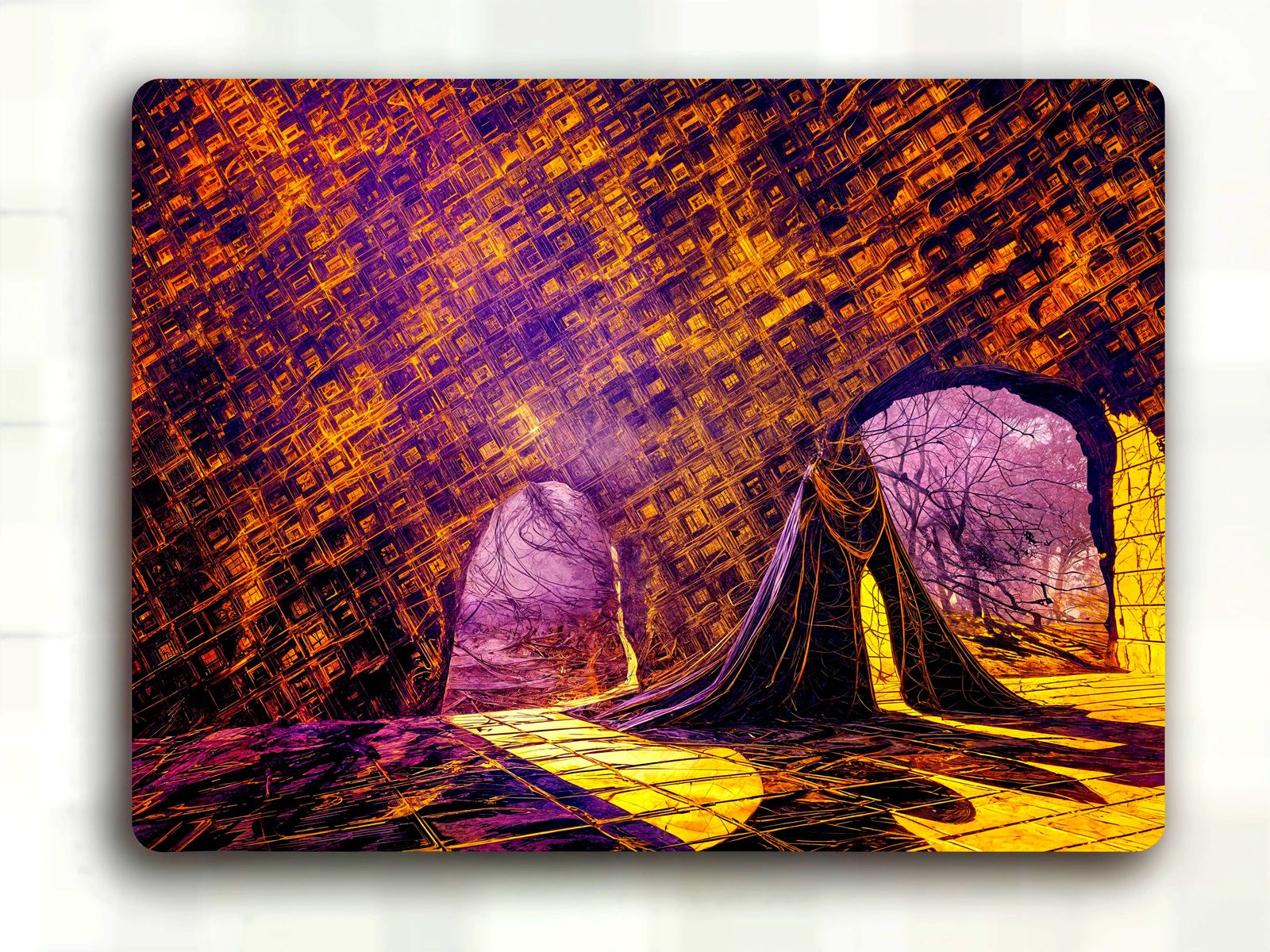 Fantasy Art of a Solitary Figure in the Style of Mucha