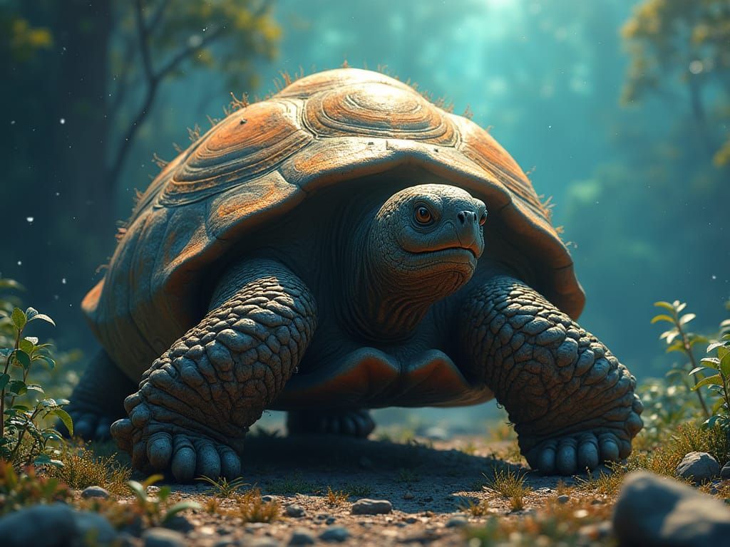 Seychelles Giant Tortoise Concept Art in 8k