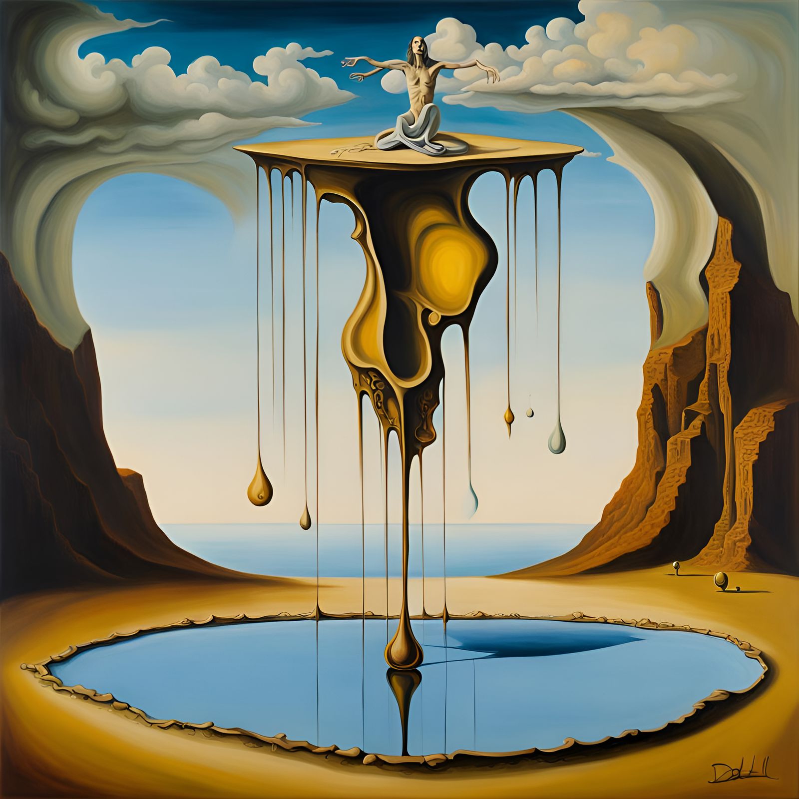 Balanced Anomaly: A Surreal Oil Painting