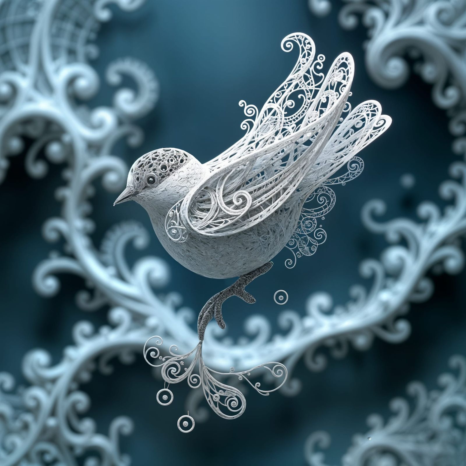 Abstract Chickadee Sculpture