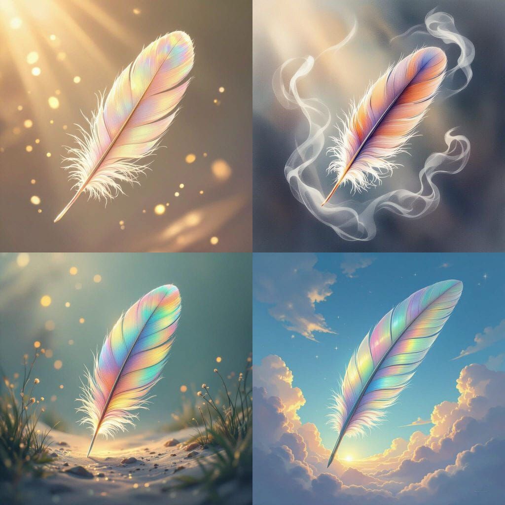 Dinosaur Feather Floating in Air