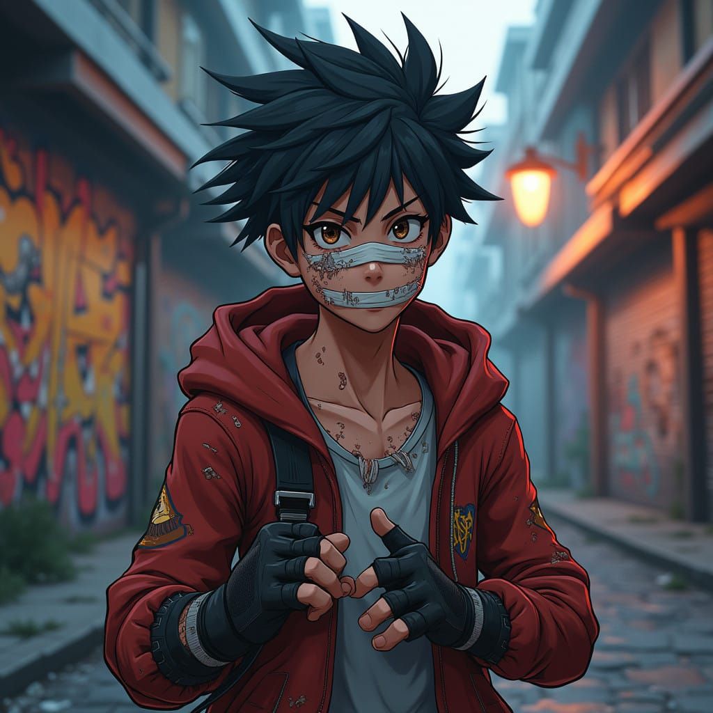 Urban Warrior in 3D Anime Style