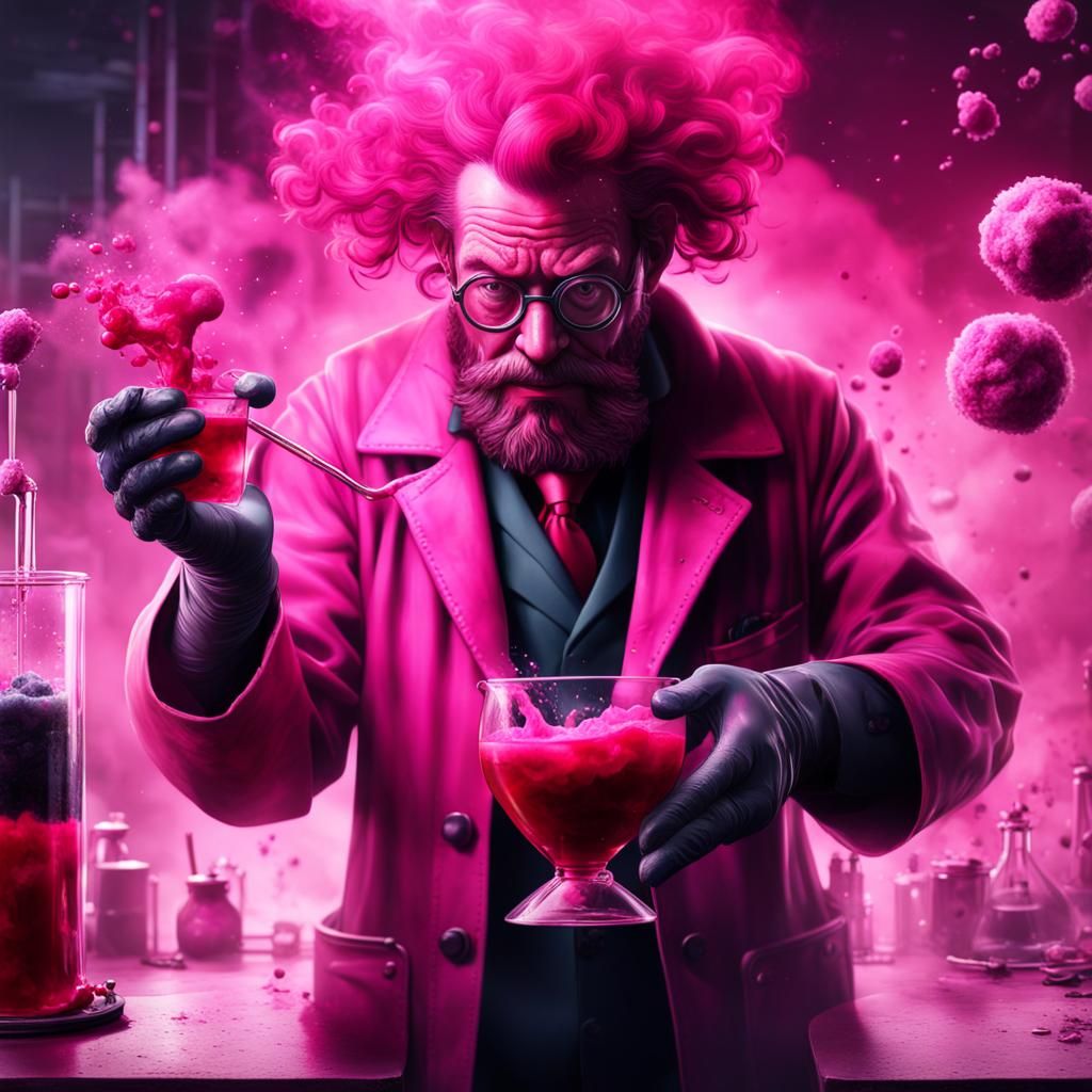 Mad Scientist Experiment with Colorful Liquids